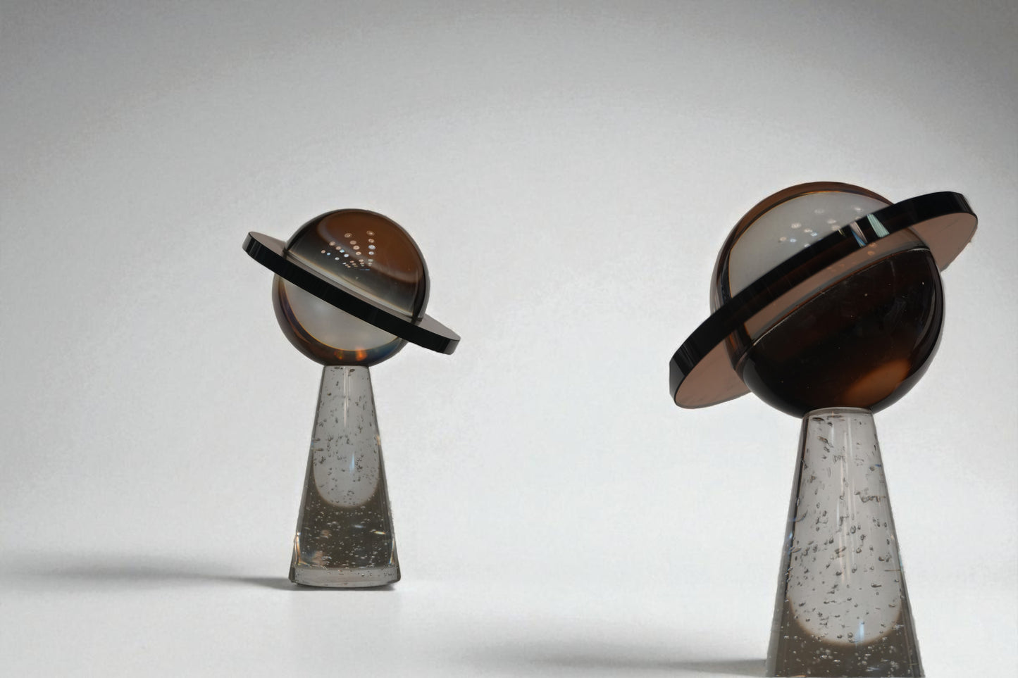 Decoracion de Saturno de vidrio