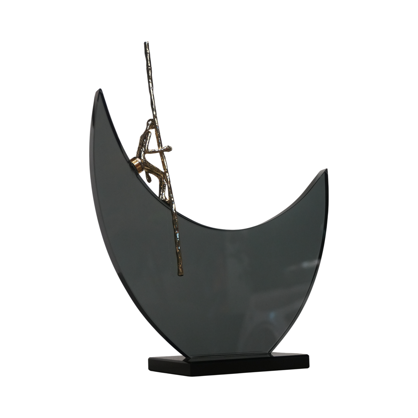 Pescador en luna de vidrio