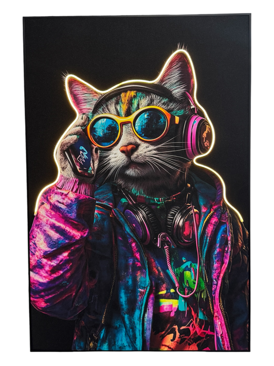 Cuadro LED de Gato