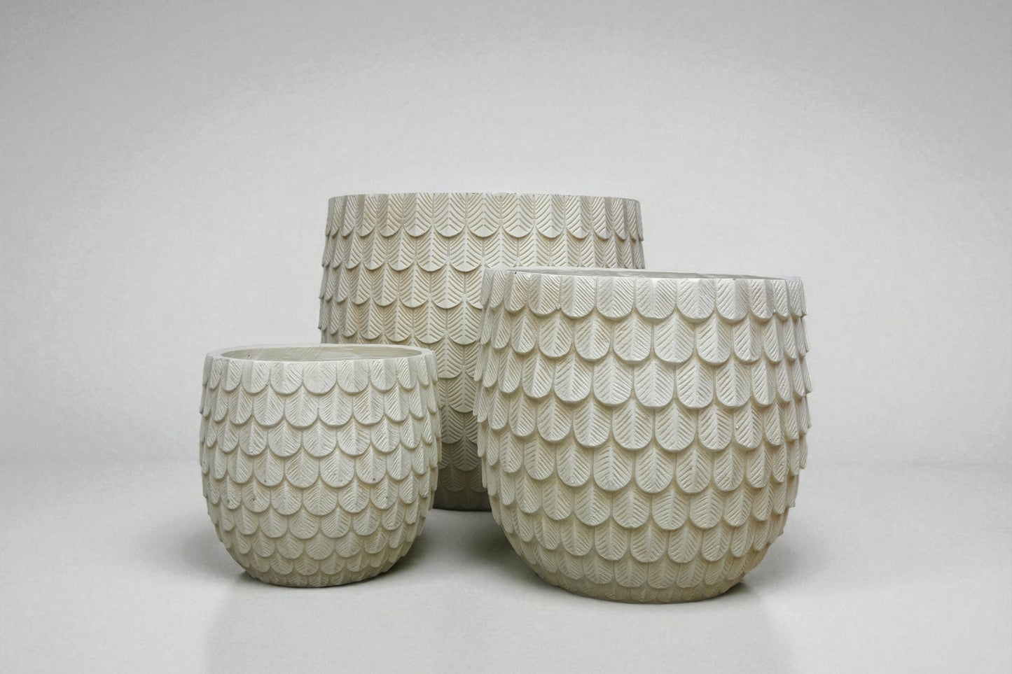 Set de macetas a plumas