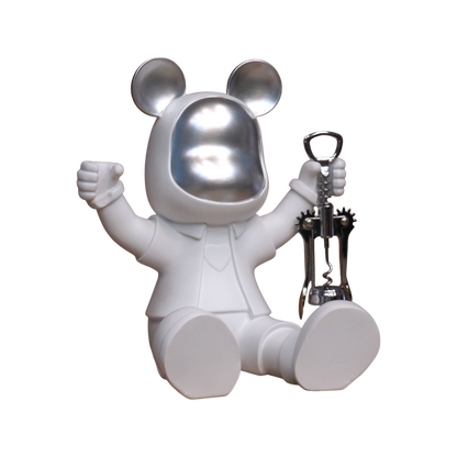 Decoracion soporte para copas de vino con sacacorchos de raton